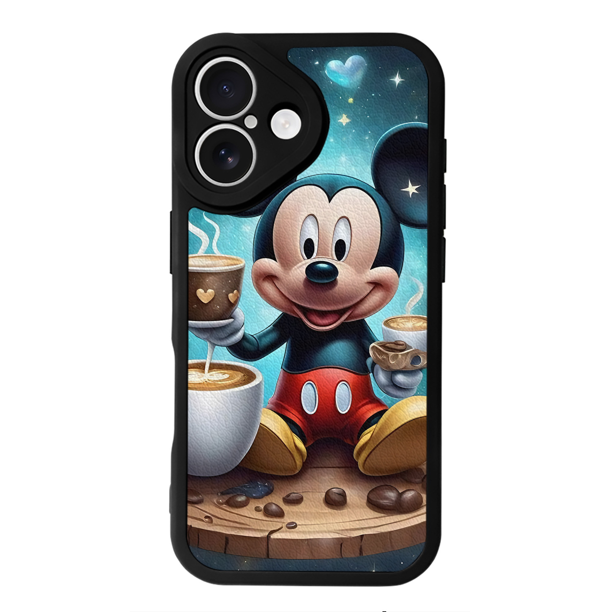 （画像用） ミッキーマウス Mickey Mouse 【iPhone 16シリーズ対応】シリコンスマホケース（レザー調） 材質：シリコン
